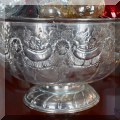 S01. Large silverplate punch bowl. (Matching cups also for sale.) 